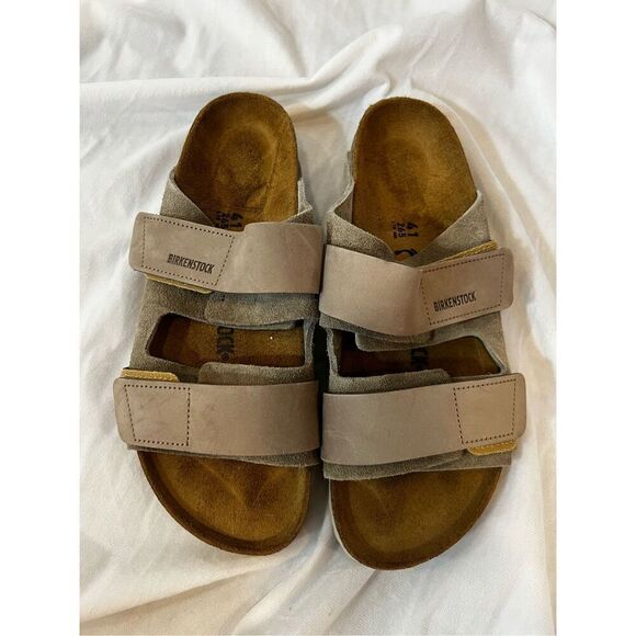 Birkenstock Women's Uji Taupe Suede Leather Sandals Size 41 NWOT - Picture 4 of 10